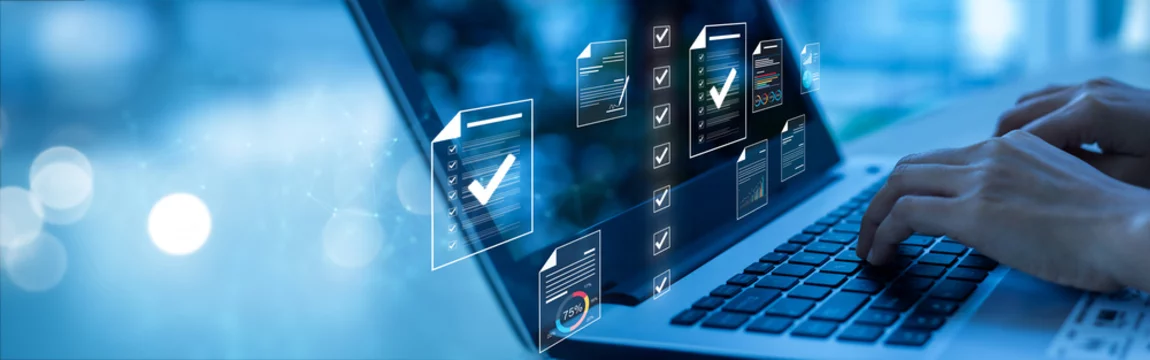 Person working on a laptop